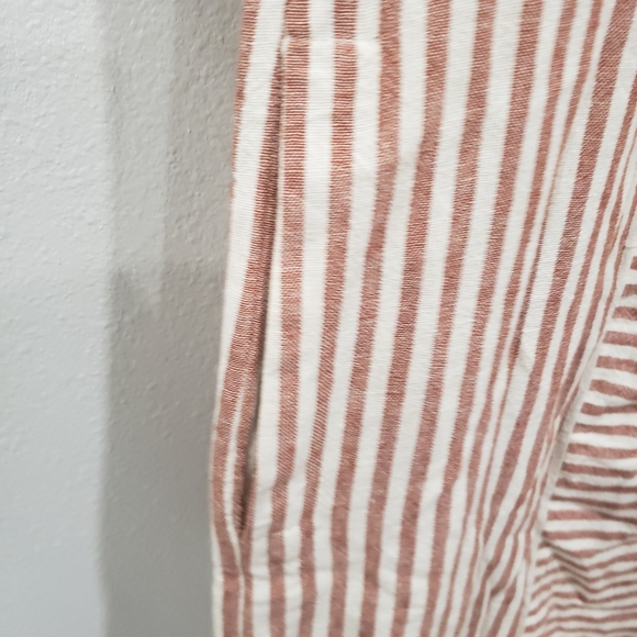 Madewell Stripe Play Button Back Linen Blend Tee Dress, Size Small - Picture 4 of 9